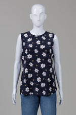 Load image into Gallery viewer, Equipment Navy Floral Silk Shell (L)
