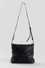 Load image into Gallery viewer, Fossil black pebble leather cross-body bag
