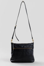 Load image into Gallery viewer, Fossil black pebble leather cross-body bag
