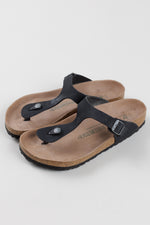 Load image into Gallery viewer, Birkenstock vegan black leather sandals - like new (40)
