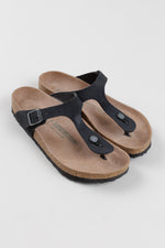 Load image into Gallery viewer, Birkenstock vegan black leather sandals - like new (40)
