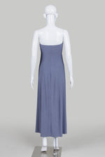 Load image into Gallery viewer, Issey Miyake Steel Blue Jersey Strapless Tube Dress
