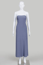 Load image into Gallery viewer, Issey Miyake Steel Blue Jersey Strapless Tube Dress
