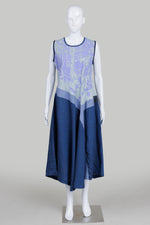 Load image into Gallery viewer, Mara Gibbucci Blue/Purple Pieced Patched Sleeveless Midi Dress (L) *New w/ tags $395
