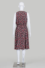Load image into Gallery viewer, Kate Spade Black/Pink Floral Sleeveless Dress w/ Elastic Waist (M)
