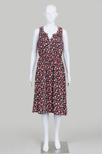 Load image into Gallery viewer, Kate Spade Black/Pink Floral Sleeveless Dress w/ Elastic Waist (M)
