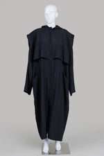 Load image into Gallery viewer, Linda Lundstrom Vintage La Parka Black Hooded Maxi Coat w/ Removable Shoulder Pads

