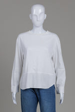 Load image into Gallery viewer, Max Mara White Long Sleeve Top w/ Shirt Sleeves
