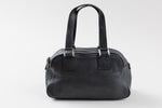 Load image into Gallery viewer, PRESTON &amp; YORK black leather mini bowler shoulder handbag
