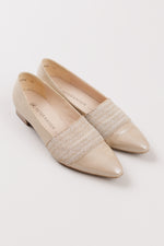Load image into Gallery viewer, PETER KAISER cream beige patent leather loafer w/ metallic elastic strap (3)
