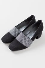 Load image into Gallery viewer, PETER KAISER black suede loafer with glencheck elastic strap (3)
