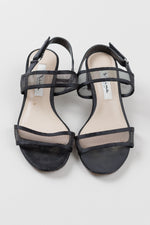 Load image into Gallery viewer, NINA New York black suede sandal w/ mesh strap (5)
