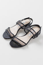 Load image into Gallery viewer, NINA New York black suede sandal w/ mesh strap (5)
