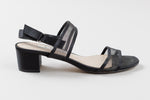 Load image into Gallery viewer, NINA New York black suede sandal w/ mesh strap (5)

