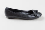 Load image into Gallery viewer, MICHAEL by Michael Kors black leather ballet flat with bow (7)
