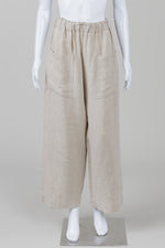 Load image into Gallery viewer, Maiwa Natural Linen Wide Leg Elasticized Pant (M)
