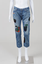 Load image into Gallery viewer, Ralph Lauren Upcycled Medium Wash Jeans w/ Patches (27)
