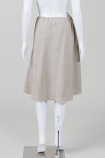 Load image into Gallery viewer, Iva Kolotelo Natural Linen Bias Skirt w/ Raw Edges
