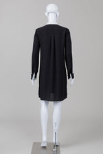 Load image into Gallery viewer, BCBGMaxAzria Black Long Sleeve Dress w/ White Contrast (XS)
