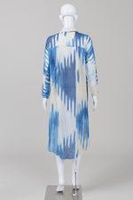 Load image into Gallery viewer, Massimo Dutti Blue/White Ikat Sheer Shirt Dress (S)
