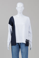 Load image into Gallery viewer, Naya White/Black Colourblock Long Sleeve T-shirt (2) *New w/ tags $179
