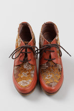 Load image into Gallery viewer, Sacha autumn tones lace up closed toe heels (38)

