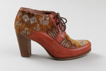 Load image into Gallery viewer, Sacha autumn tones lace up closed toe heels (38)
