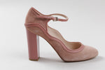 Load image into Gallery viewer, L.K. Bennett Dusty Rose suede &amp; patent leather Mary Jane heels (37)
