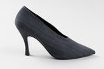 Load image into Gallery viewer, Dries Van Noten grey pinstripe fabric stilettos *new (39)
