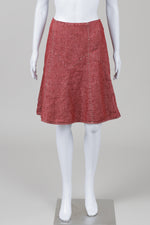 Load image into Gallery viewer, Sandra Angelozzi Cherry Red Linen A-line Skirt w/ Handstitching (34)
