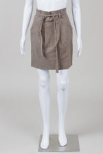 Load image into Gallery viewer, BCBGMaxAzria Taupe Linen Paperbag Waist Skirt w/ Pockets (2)
