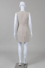Load image into Gallery viewer, Theory Beige Sleeveless Sheath Dress w/ Pockets (4)
