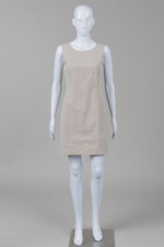 Load image into Gallery viewer, Theory Beige Sleeveless Sheath Dress w/ Pockets (4)
