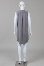 Load image into Gallery viewer, Theory Grey Satin Sleeveless Dress w/ Bib Front (4)
