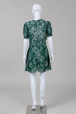 Load image into Gallery viewer, Reformation Green/White Floral Puff Sleeve Dress (8)

