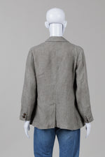 Load image into Gallery viewer, Jacket' Brand Taupe Linen Slub Partially Lined Blazer (1) *Note some natural slubs in fabric
