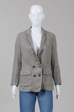 Load image into Gallery viewer, Jacket' Brand Taupe Linen Slub Partially Lined Blazer (1) *Note some natural slubs in fabric
