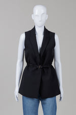 Load image into Gallery viewer, Koton Black Sleeveless Lapel Vest (34) *New w/ tags
