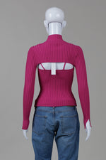 Load image into Gallery viewer, Jonathan Simkhai Fuschia Cami and Long Sleeve Shrug (XS) *New w/ tags
