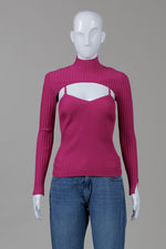 Load image into Gallery viewer, Jonathan Simkhai Fuschia Cami and Long Sleeve Shrug (XS) *New w/ tags
