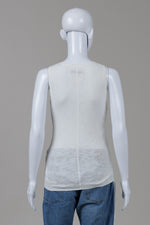 Load image into Gallery viewer, AllSaints Cream Rib V-neck Tank w/ Side Ruching (XS)
