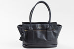 Load image into Gallery viewer, KATE SPADE large black leather shoulder bag w/ zip
