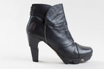 Load image into Gallery viewer, LIKE SMUG by PROPHECY square toe black leather chelsea boot with heel (38)
