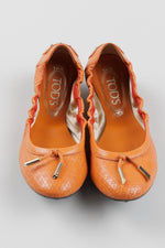 Load image into Gallery viewer, TOD’S orange leather elasticized flats, (36.5)

