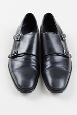 Load image into Gallery viewer, CALIBRATE Men’s black leather dress shoe w/ buckles, (10.5M)
