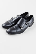 Load image into Gallery viewer, CALIBRATE Men’s black leather dress shoe w/ buckles, (10.5M)
