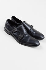 Load image into Gallery viewer, CALIBRATE Men’s black leather dress shoe w/ buckles, (10.5M)
