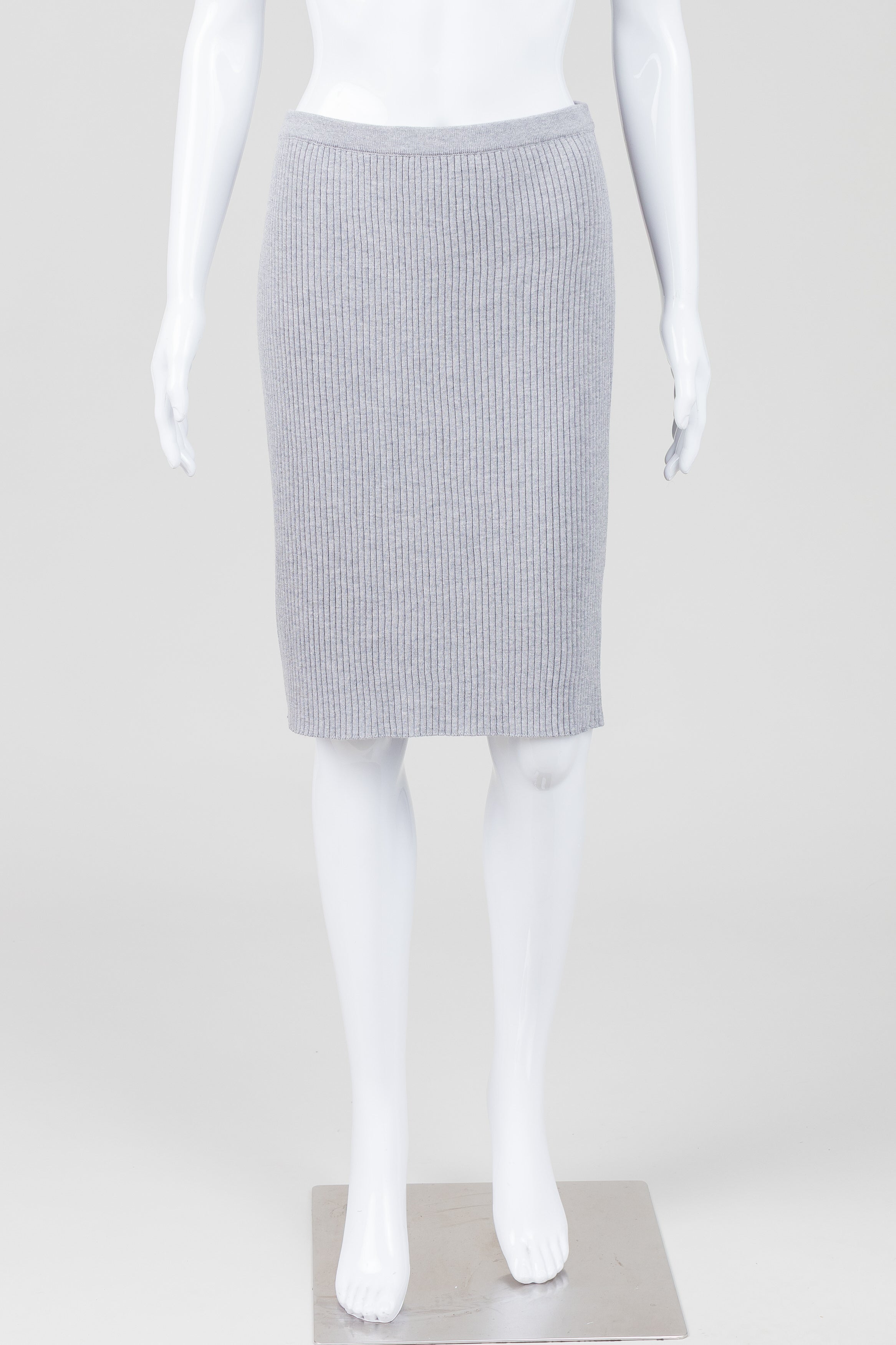 Eileen Fisher Grey Rib Knit Skirt (S)