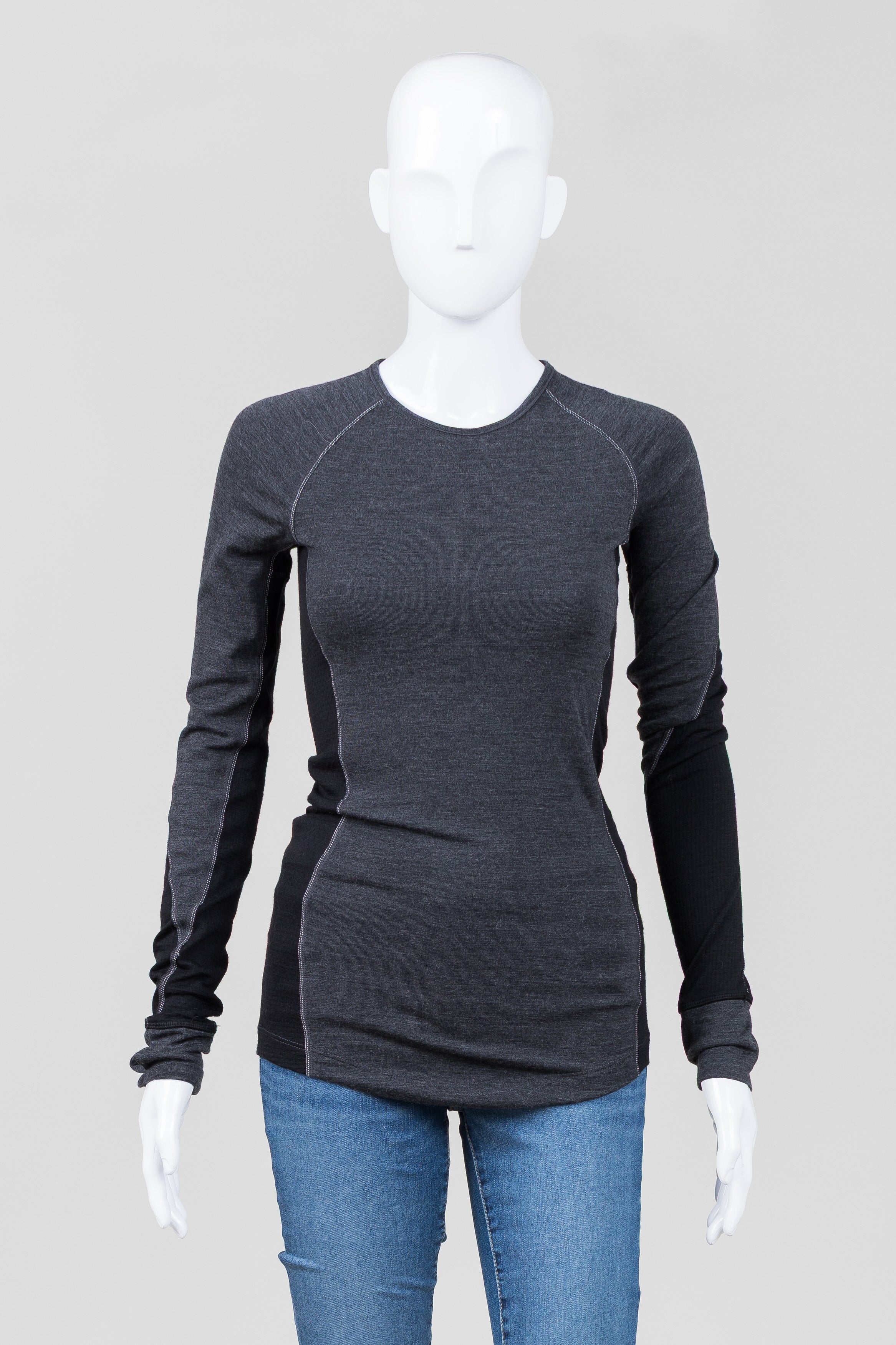 Icebreaker Charcoal/Black Crewneck Top (XS)