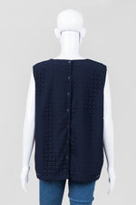 Load image into Gallery viewer, Cynthia Rowley Navy Laser Cut Double Layered Shell (XL)
